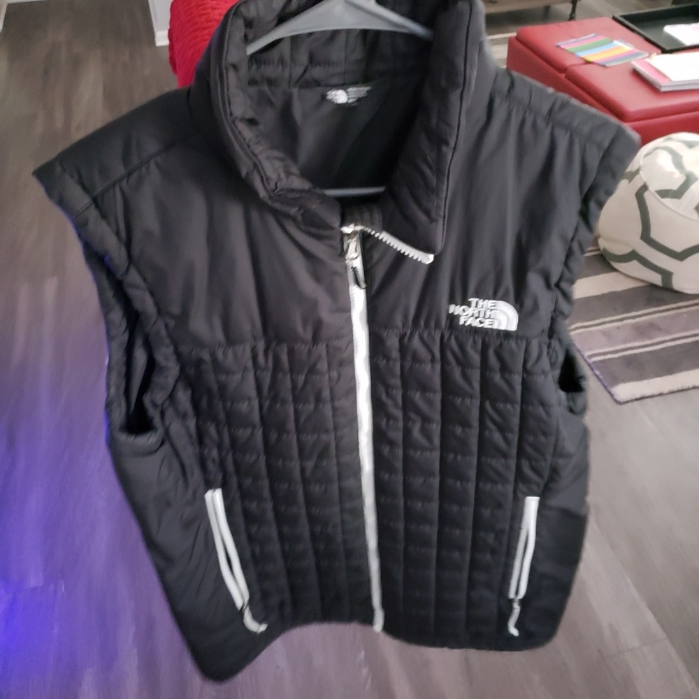 North Face Vest with White Zippers